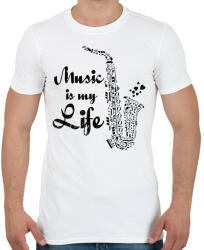 printfashion music is my life - Férfi póló - Fehér (2165253)