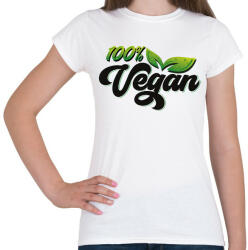 printfashion 100% Vegan - Női póló - Fehér (12061928)