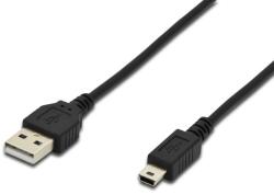 ednet Кабел EDNET EDN-84128, USB A(м) към USB Mini B(м), 1.8m, черен (EDN-84128)