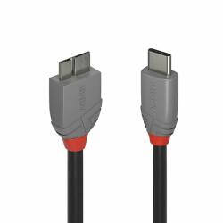 Lindy Кабел Lindy Anthra Line, от USB-C(м) към USB Micro-B 3.0(м), 0.5m, черен (LNY-36620)