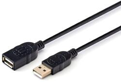 Manhattan Кабел Manhattan, USB Type A(м) към USB Type A(ж), 1.8m, черен