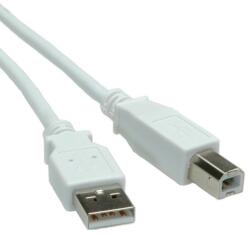 Roline Кабел Roline S3101, USB A(м) към USB B(м), 0.8m, бял (S3101)