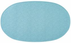 REER Covoras de baie antialunecare cu ventuze, din cauciuc natural, antibacterian, oval, 42 x 25 cm, albastru, MyHappyBath Mat, Reer 76023 Children SafetyCare