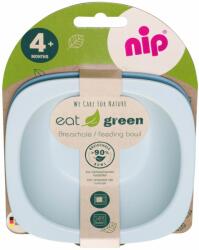 Nip Set 2 castroane Eat Green pentru mancarea copiilor, din plastic bio, lavabile in masina de spalat vase, 4+ luni, nip 37065 Children SafetyCare
