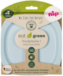 Nip Set 2 farfurii intinse Eat Green pentru mancarea copiilor, din plastic bio, lavabile in masina de spalat vase, 4+ luni, nip 37068 Children SafetyCare