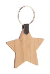 Kulcstartó bambusz csillag alakú, 5, 5 x 5 x 0, 3cm natúr