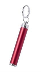  Kulcstartó LED műanyag lámpával, piros színű test, o14x85 mm