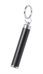 Kulcstartó LED műanyag lámpával, fekete színű test, o14x85 mm