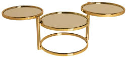 Invicta interior Masuta de cafea din metal auriu cu 3 blaturi reglabile (42479) Masa de cafea