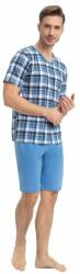 Luna Orin férfi pizsama, kék, kockás