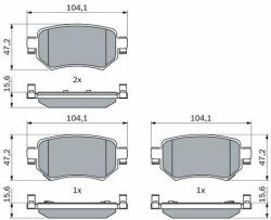 Bosch set placute frana, frana disc BOSCH 0 986 460 010 (0 986 460 010)