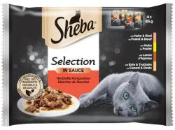 Sheba Selection hrana umeda pisici adulte selectie cu vita miel pui si curcan in sos 4 x 85g
