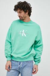 Calvin Klein pamut melegítőfelső türkiz, férfi, nyomott mintás - türkiz XL