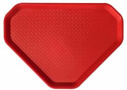  Önkiszolgáló tálca, háromszögletű, műanyag, éttermi, piros, 47, 5x34 cm (KHMU218) - tutitinta