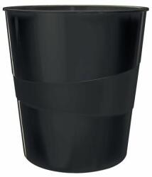 LEITZ Papírkosár, 15 liter, LEITZ "Wow", fekete (E52781095) - tutitinta
