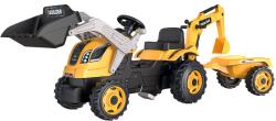 Smoby Tractor cu pedale si remorca Smoby Builder Max galben - hubners