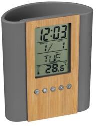  Írószertartó LCD kijelzővel, bambusz előlappal, órával, ébresztővel, dátum és napok jelzővel, és hőmérővel