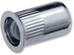  Szegecsanya, peremes, kerek, rovátkolt, nyitott, acél, M8x18/11 (0.5-3.0) (11850008003500001001)