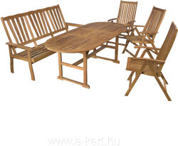 Geoff Fa kerti bútor ovális asztal+pad +székek (3066)