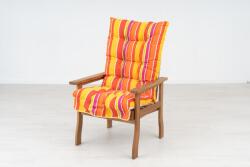 Geoff Keményfa kerti bútor pados Relax szett Narancs-citromsárga csíkos 317 (30030R-317)
