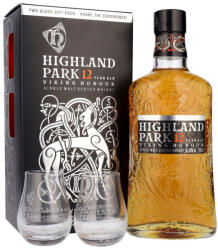 HIGHLAND PARK - Scotch Single Malt Whisky 12 yo + 2 pahare GB - 0.7L, Alc: 40%
