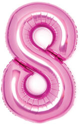Amscan Balon din folie pentru ziua de naștere numărul 8 roz 66 cm