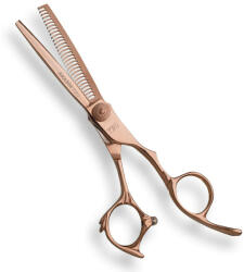 Akashi Super Cut RM60RG - Foarfeca de filat Rose-Gold cu 30 de dinti si maner offset 5.5 inch (SC-RM60RG)