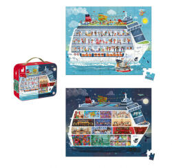 Janod Puzzle bőröndben - óceánjáró 100+200 db-os (J02726)