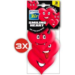 Power Air Emoticon smiling heart autóillatosító, 3 db, rágógumi aroma (SHBT-50 Power)