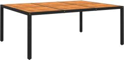 vidaXL Masă de grădină, negru, 200x150x75cm, lemn de acacia/poliratan (310590)