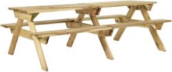 vidaXL Masă de picnic cu bănci, 220x122x72 cm, lemn de pin tratat (318399)