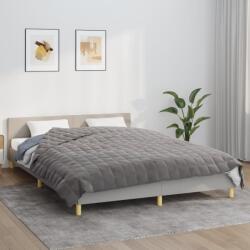 vidaXL Pătură cu greutăți, gri, 220x240 cm, 15 kg, material textil (3154846) Patura