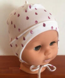  Minimanó Pamut sapka (40) Lila cseppek - babyshopkaposvar