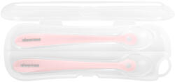KikkaBoo Set de linguri de silicon pentru bebeluși KikkaBoo - 2 bucăți, roz (31302040063)