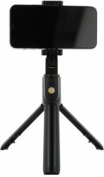 K07 Selfie bot - fekete, bluetooth távirányítós, tripoddá alakítható selfie bot - tokgalaxis