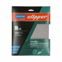 Norton Clipper A275 No-fil® csiszolópapír 230x280mm P120, 10 db/csomag (CT218240) - corvinustoolskft