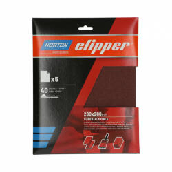 Norton Clipper R202 szuper flexibilis csiszolópapír 230x280mm P40, 5 db/csomag (CT218246) - corvinustoolskft