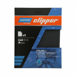 Norton Clipper T489 vízálló csiszolópapír 230x280mm P240, 5 db/csomag (CT218256) - corvinustoolskft