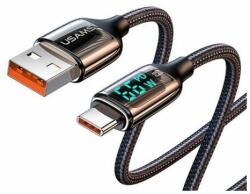 USAMS USB 3.1 Type-C(M) / USB 3.0 A(M) 1.2m 6A/DigitDisplay/Fekete kábel Usams SJ544USB01