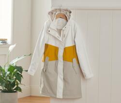 Tchibo Lány parka esőkabát, fehér/sárga Fehér-sárga colorblocking minta 158/164