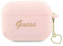 Guess Airpods Pro 2 Silicone Charm Heart (GUAP2LSCHSP) tok, rózsaszín