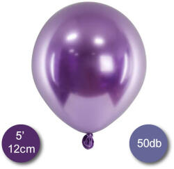 Partydeco Latex lufi 5" (13cm-es) chrome, Glossy színek - 50db/csomag, lila (LUFI578719)