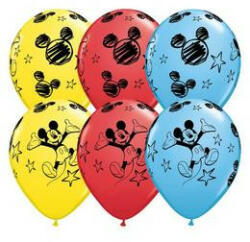 Qualatex Mintás latex lufi 11" 28cm 6db Disney Junior Mickey Mouse Special Assortment Lufi, q18688rp (LUFI522636)
