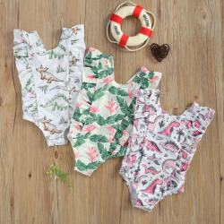 BabyJem Costum de baie jurassic (marime: 100, model: frunze)