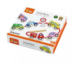 Viga Toys Margele de insirat din lemn - mijloace de transport (59851)