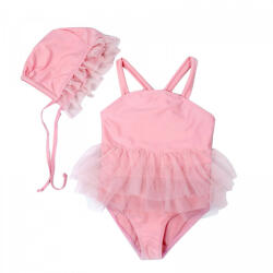 BabyJem Costum de baie roz cu caciulita (varsta: 4 - 5 ani)