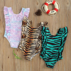 BabyJem Costum de baie leopard/peste (culoare: verde, marime: 90)