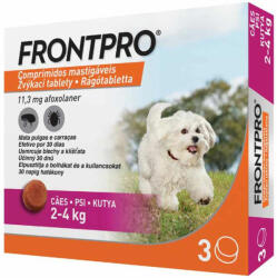 FRONTPRO Rágótabletta kutyáknak bolhák és kullancsok ellen 2-4 kg között 3x11,3 mg
