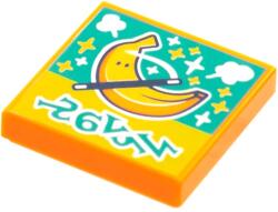 LEGO® 3068bpb1775c4 - LEGO narancssárga csempe 2 x 2 méretű, elvarázsolt banán mintával (3068bpb1775c4)