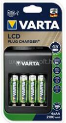 VARTA LCD Plug Charger/4db AA 2100mAh akku/akku töltő (57687101441) (57687101441)